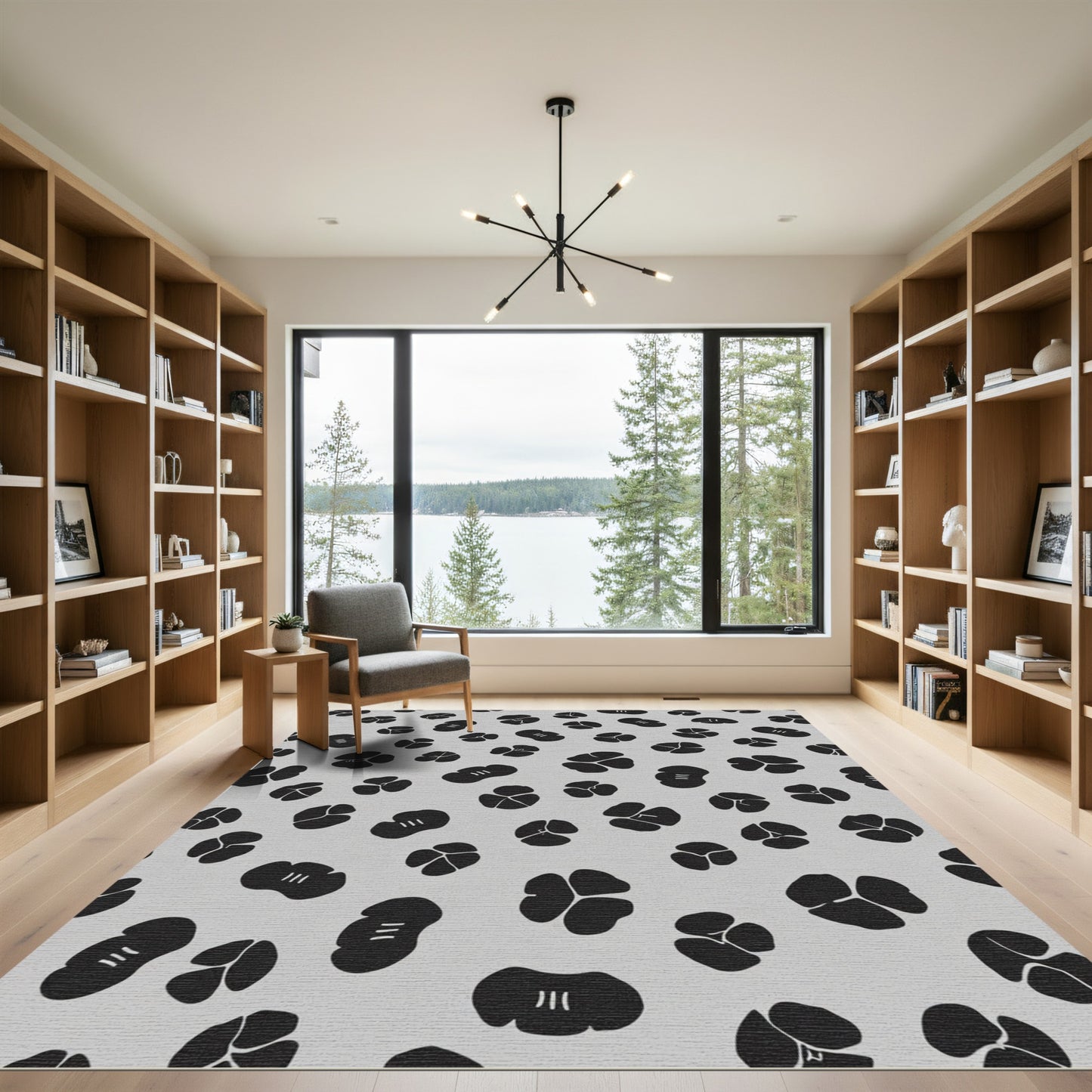 Monotone Abstract Clover Field Rug