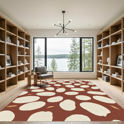 Earthy Cream Organic Pebble Cluster Rug