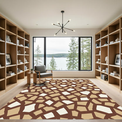 Brown Beige Broken Geometric Rug