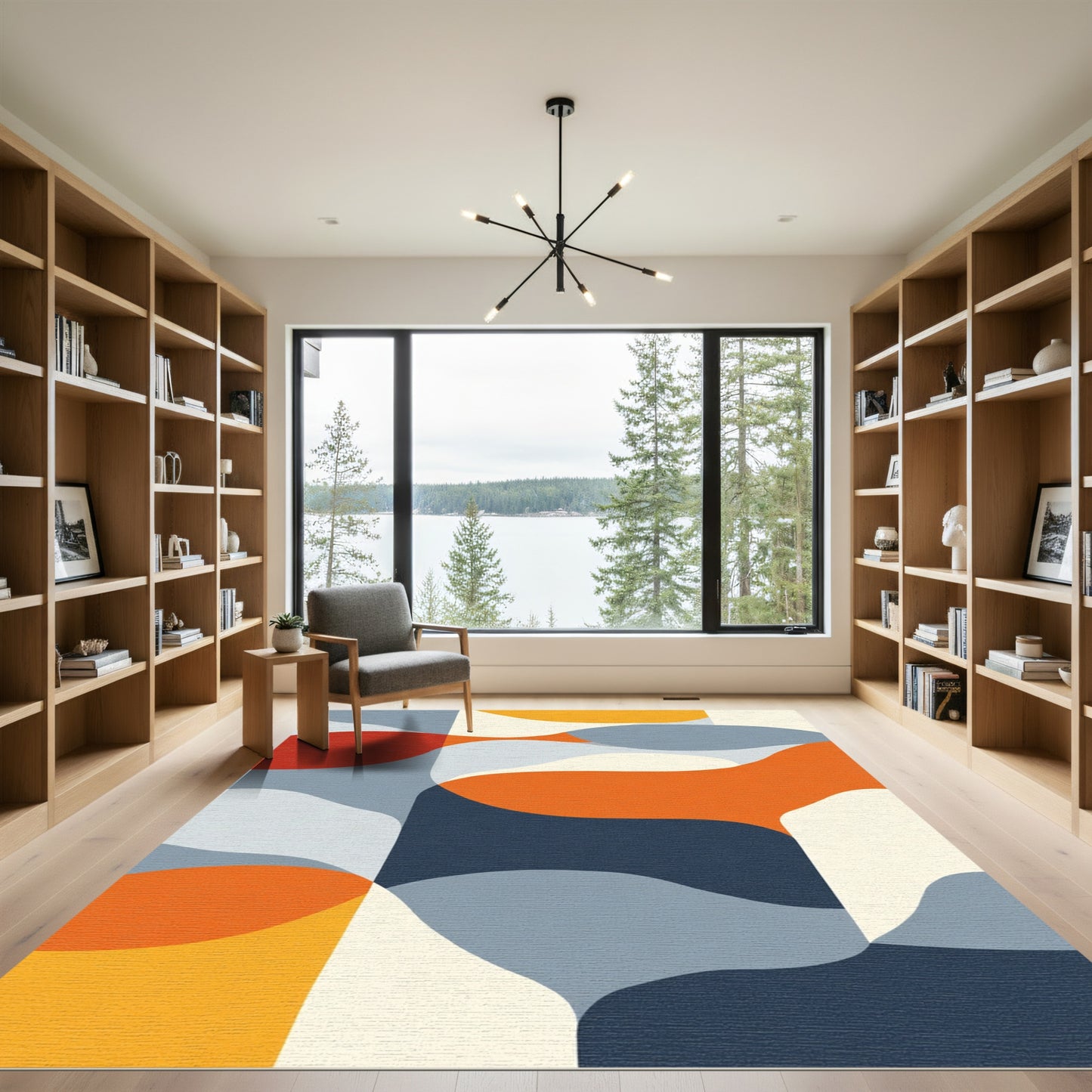 Mid Century Modern Organic Wave Rug