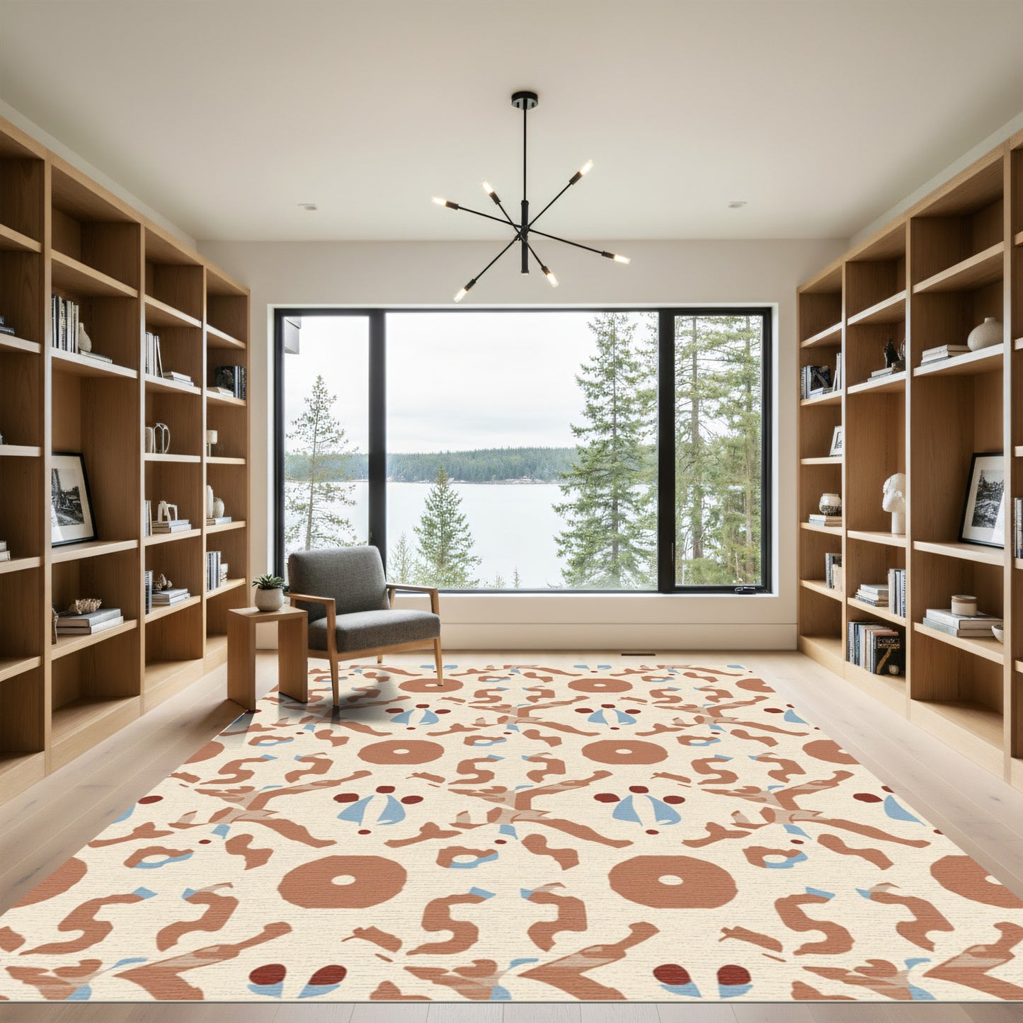 Savannah Ochre Blue Organic Pattern Rug