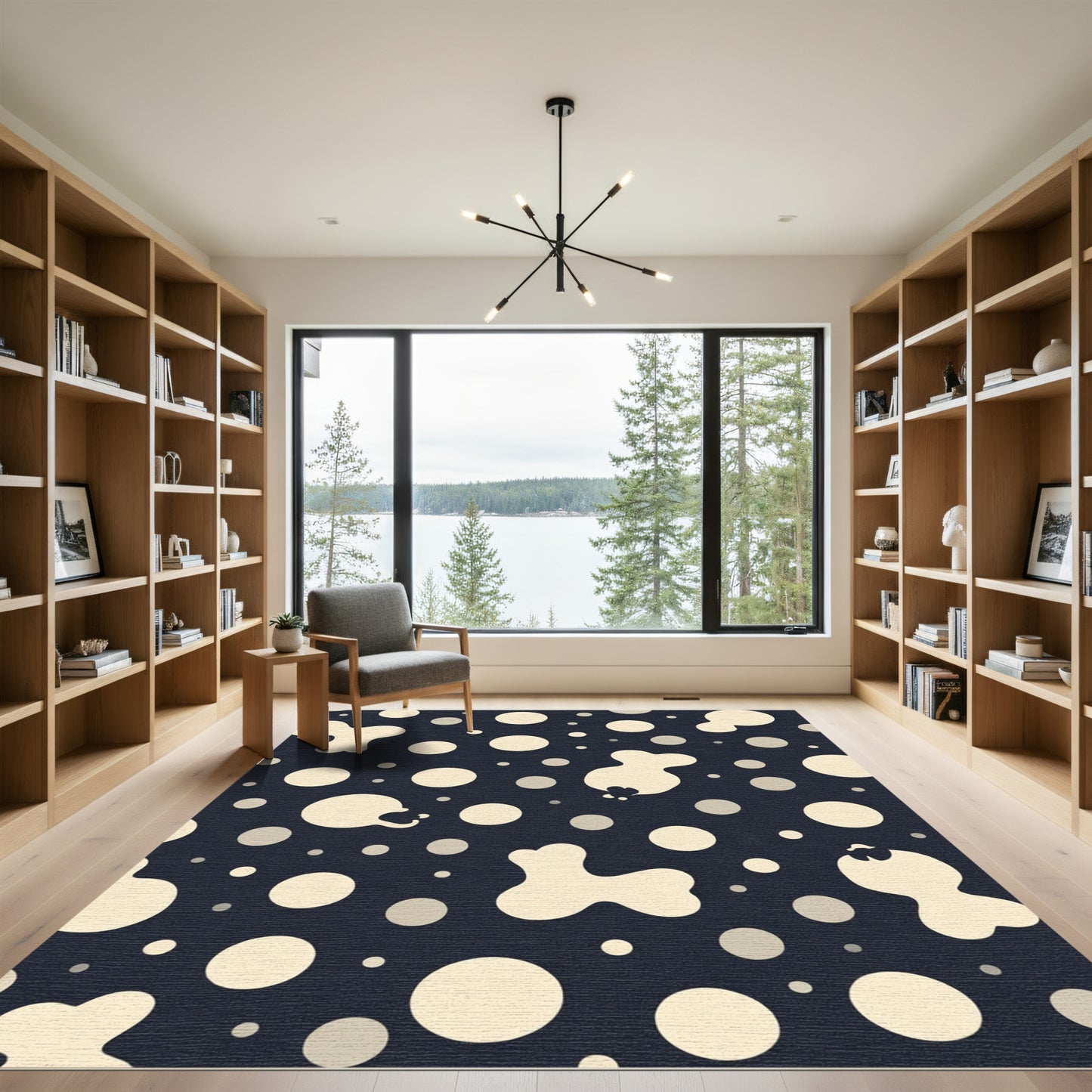 Abstract Cloud Dots And Circles Rug