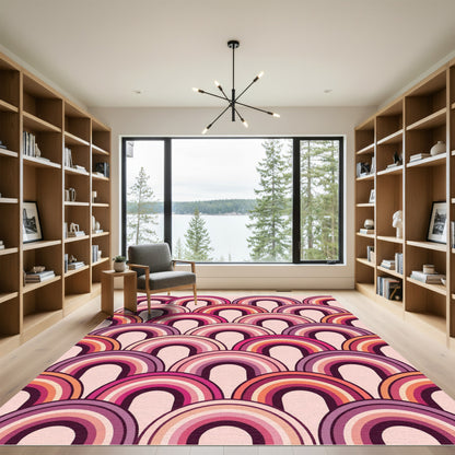 Retro Pink Arc Archway Rug