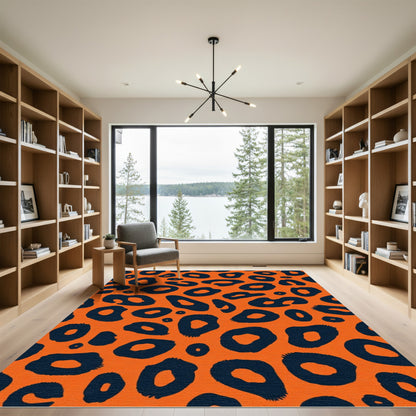 Bold Orange Leopard Spot Rug