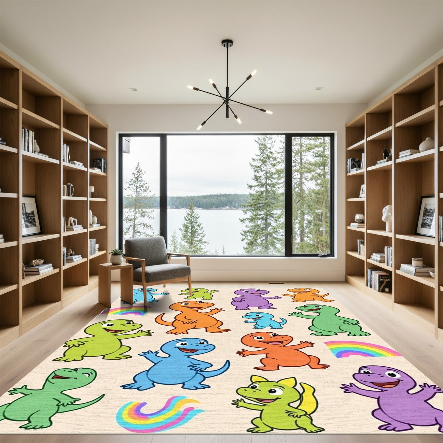 Cute Dinosaur Rainbow Friends Collection Rug