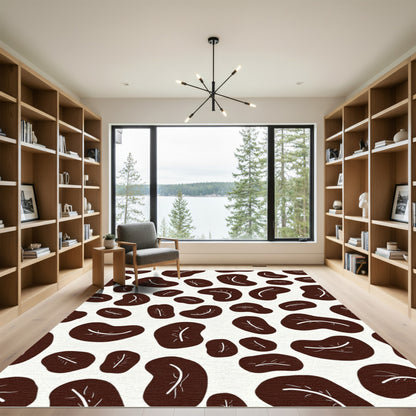 Brown Irregular Shapes Textured Rug