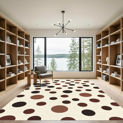 Brown Chocolate Polka Dot Circles Rug