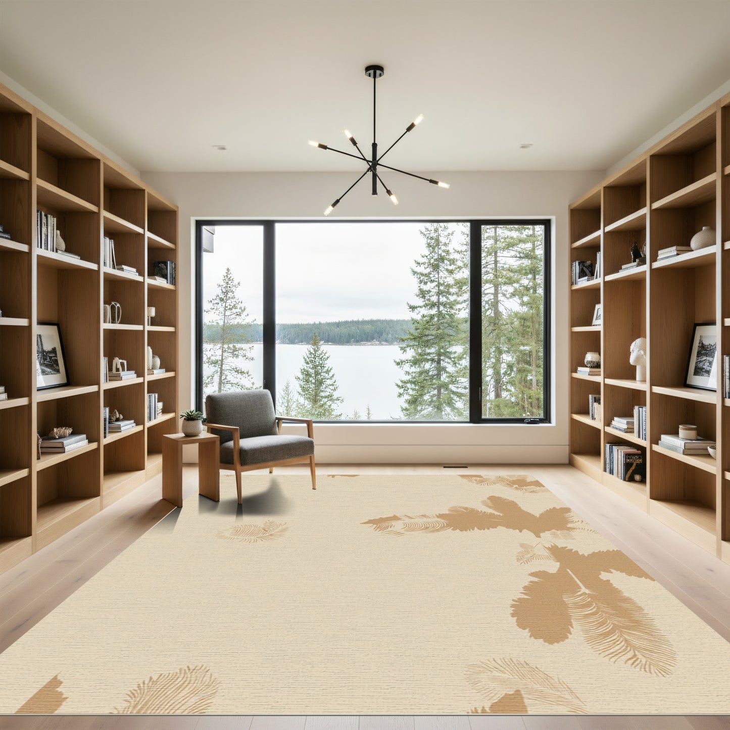 Sandy Tan Feather Cascade Rug