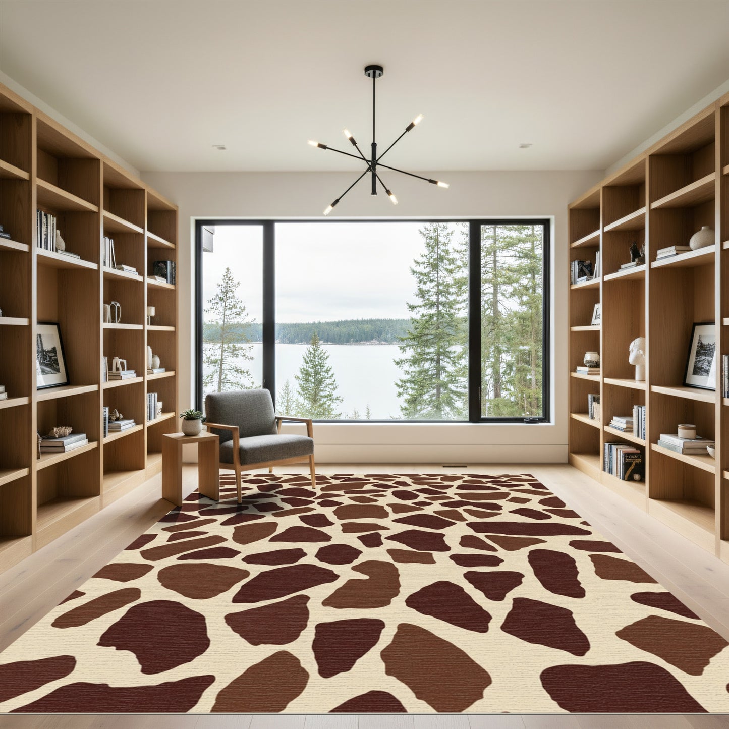 Brown Giraffe Print Texture Rug