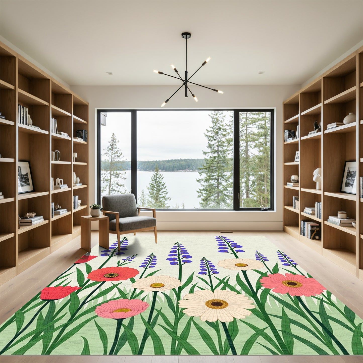 Vibrant Floral Garden Meadow Rug