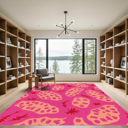 Pink And Orange Organic Botany Rug