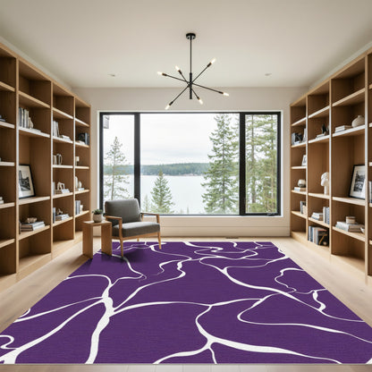 Deep Plum Abstract Organic Flow Rug