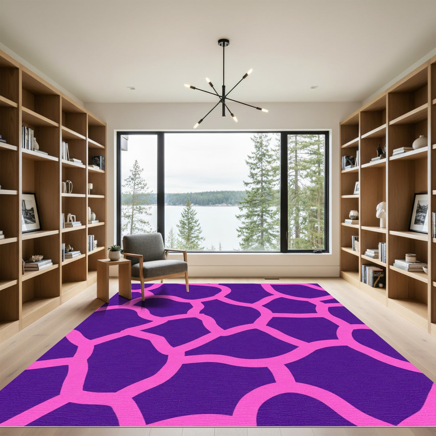 Vibrant Pink Giraffe Spots Rug