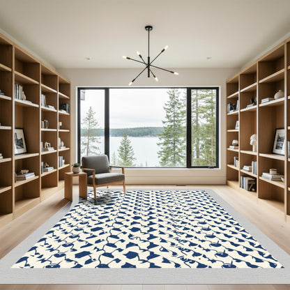 Indigo Organic Flowing Forms Rug