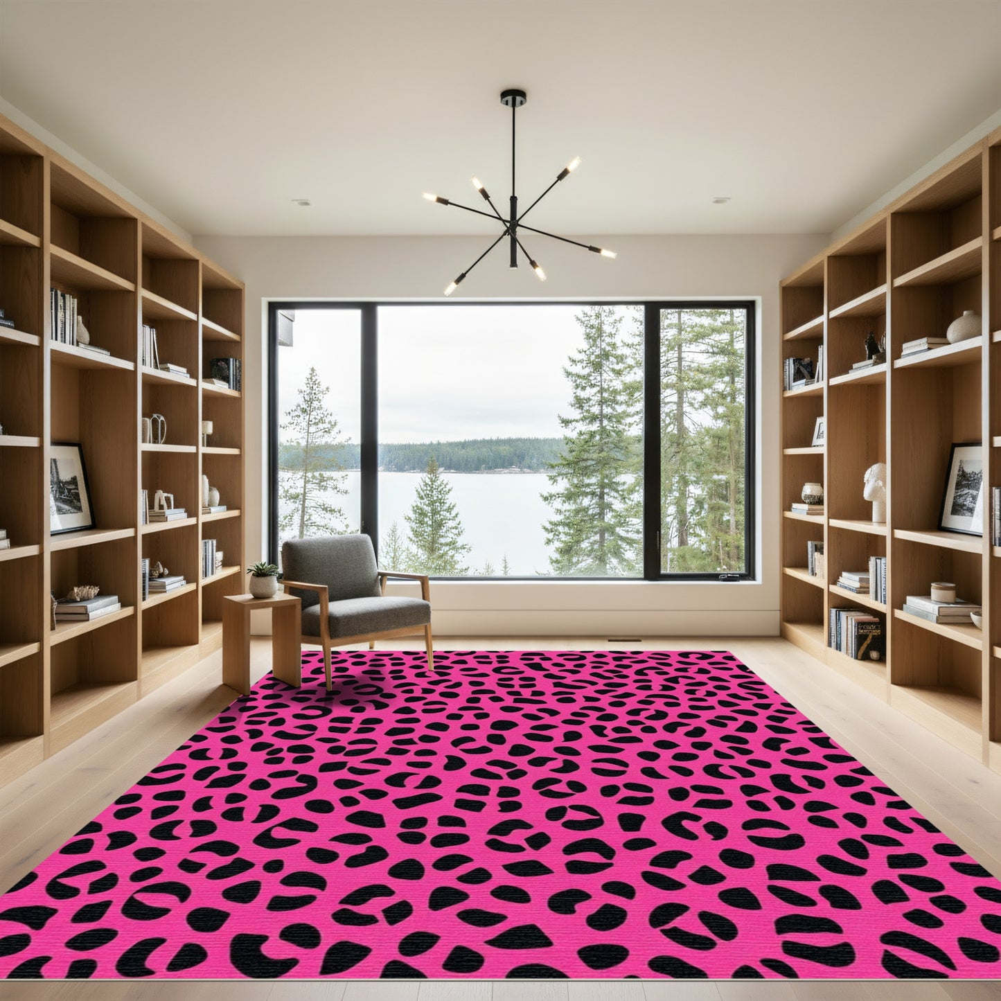 Hot Pink Bold Leopard Spot Rug