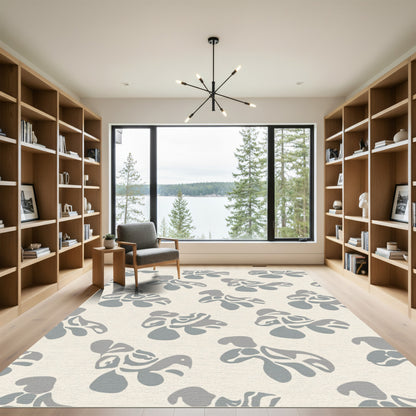 Soft Gray Abstract Animal Swirl Rug