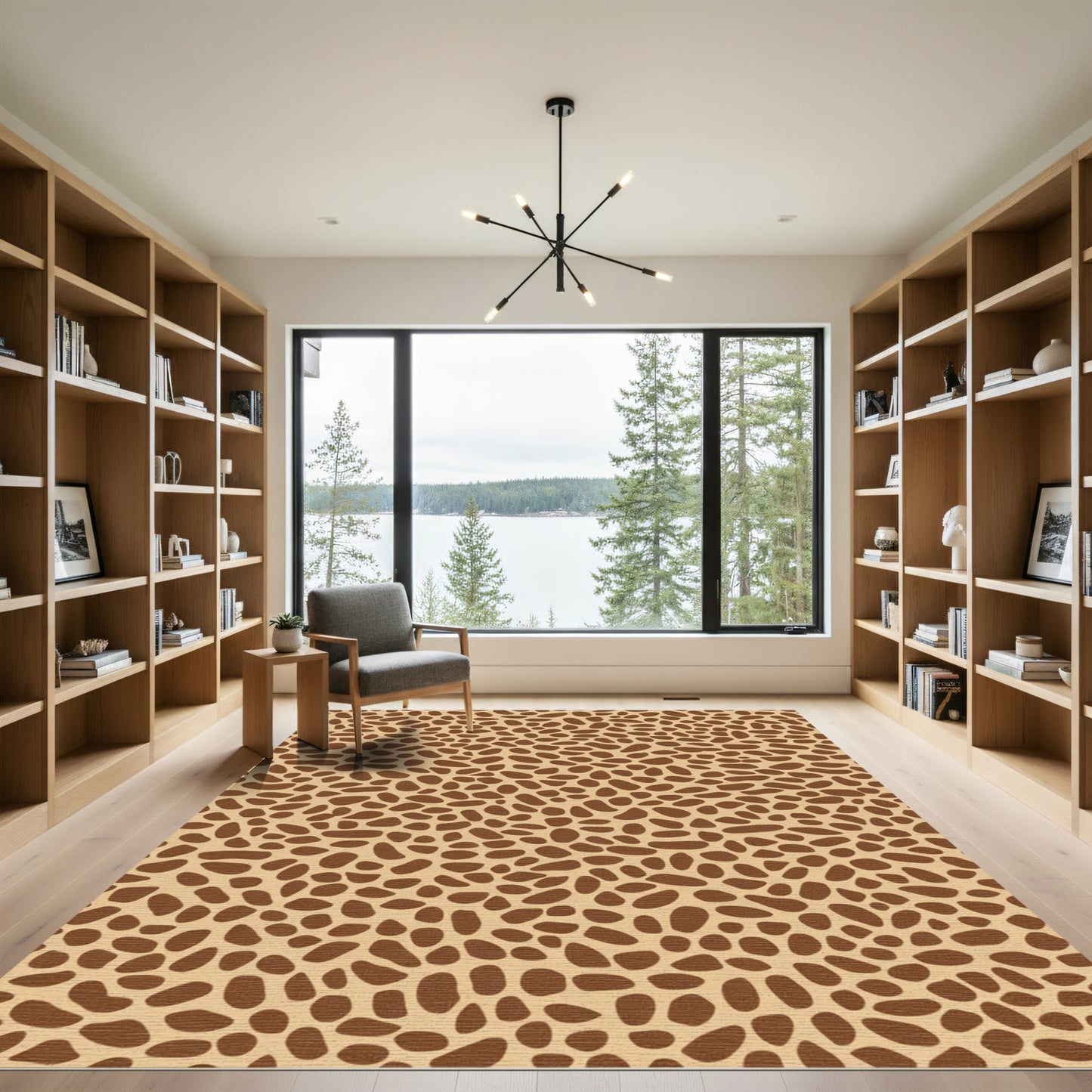 Brown Spotted Natural Pattern Rug
