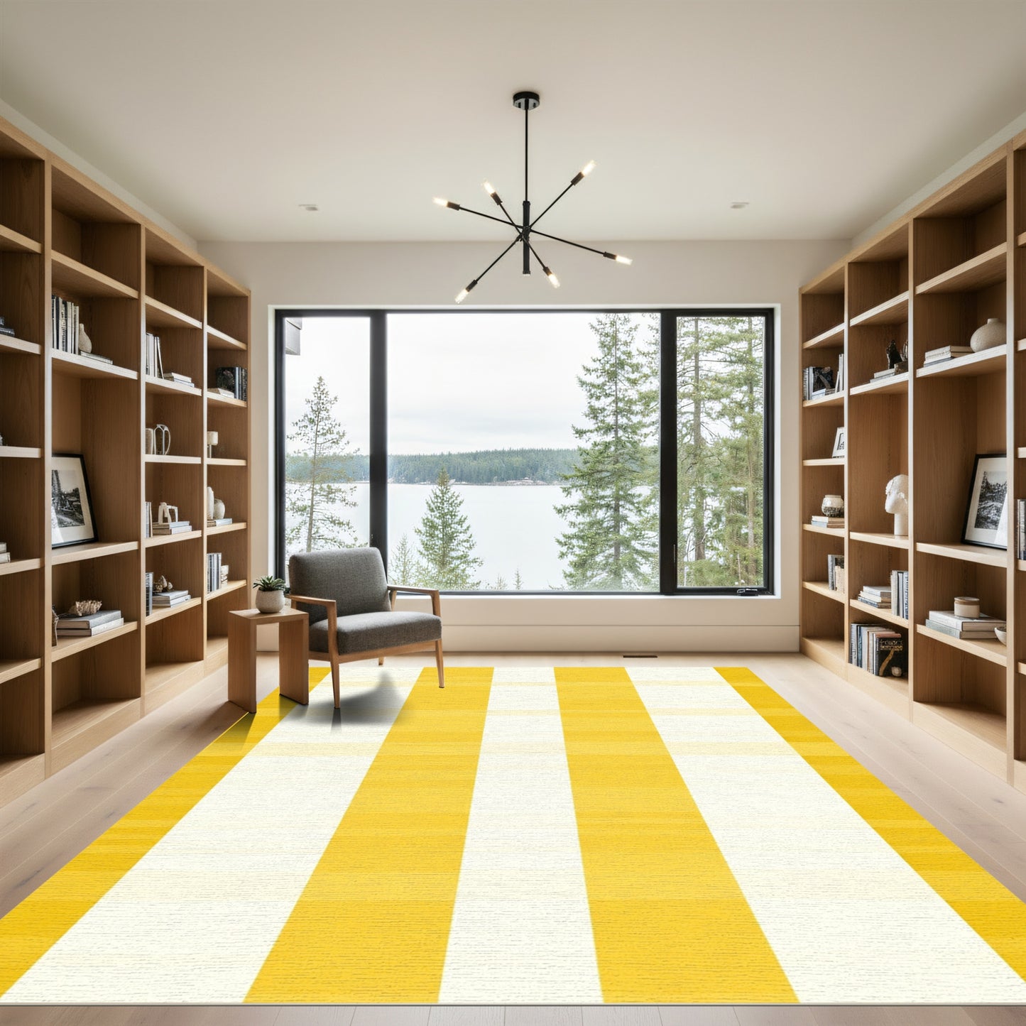 Golden Yellow Bold Stripe Rug