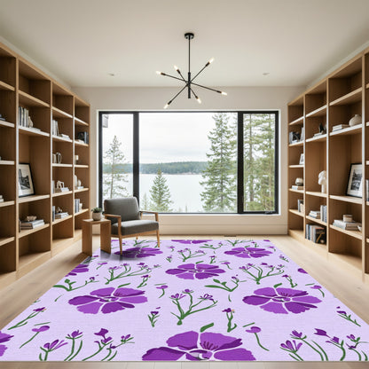 Purple Lavender Garden Meadow Rug
