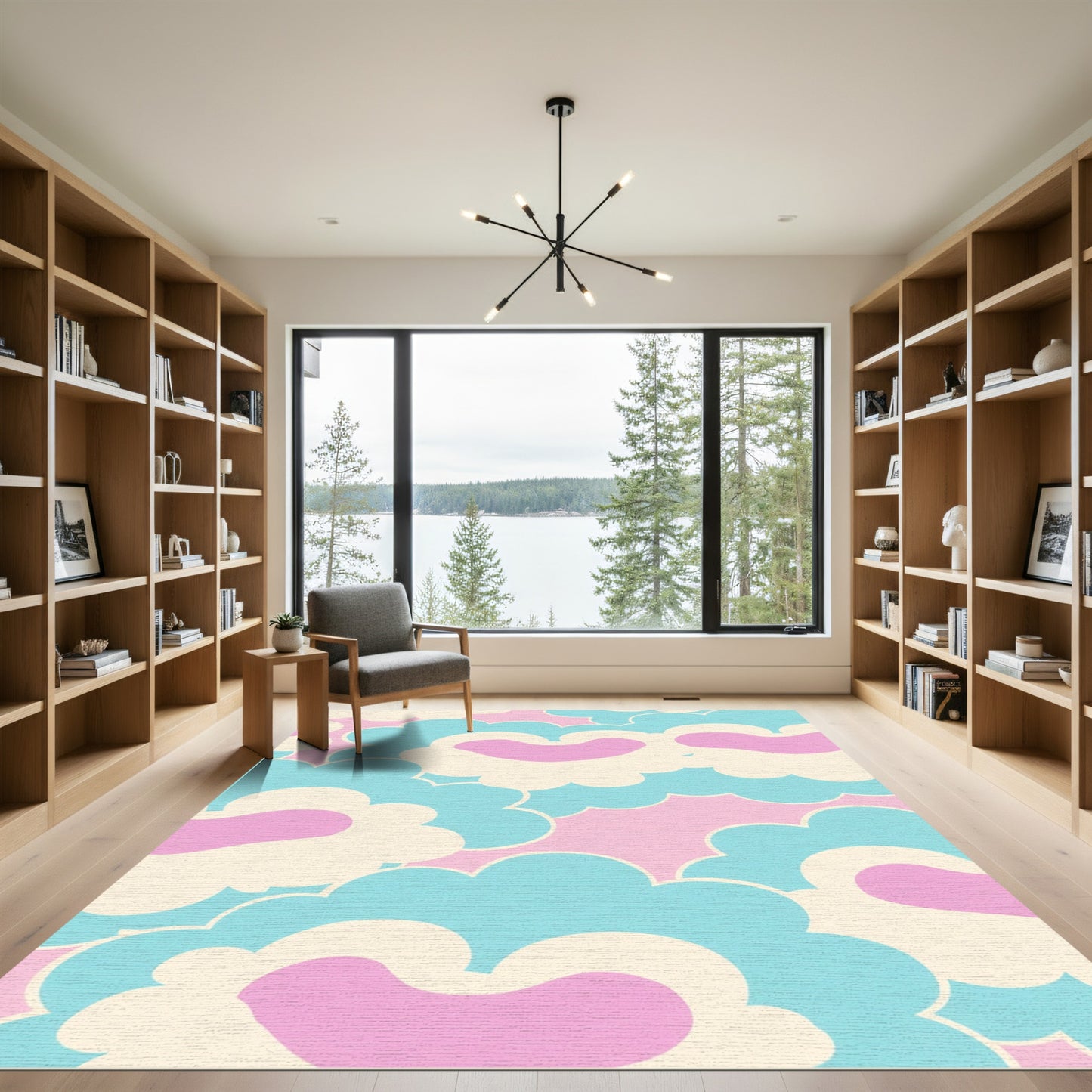 Pastel Cloudy Day Abstract Rug