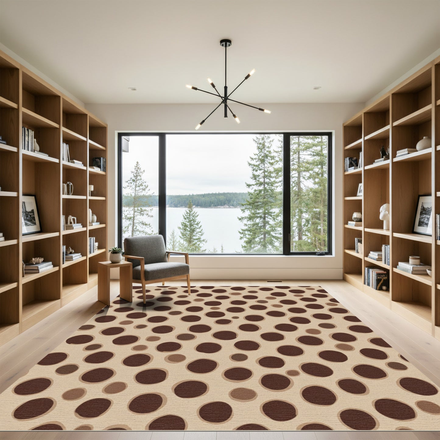 Brown Polka Dot Pattern Rug