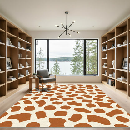 Brown Giraffe Spot Pattern Rug