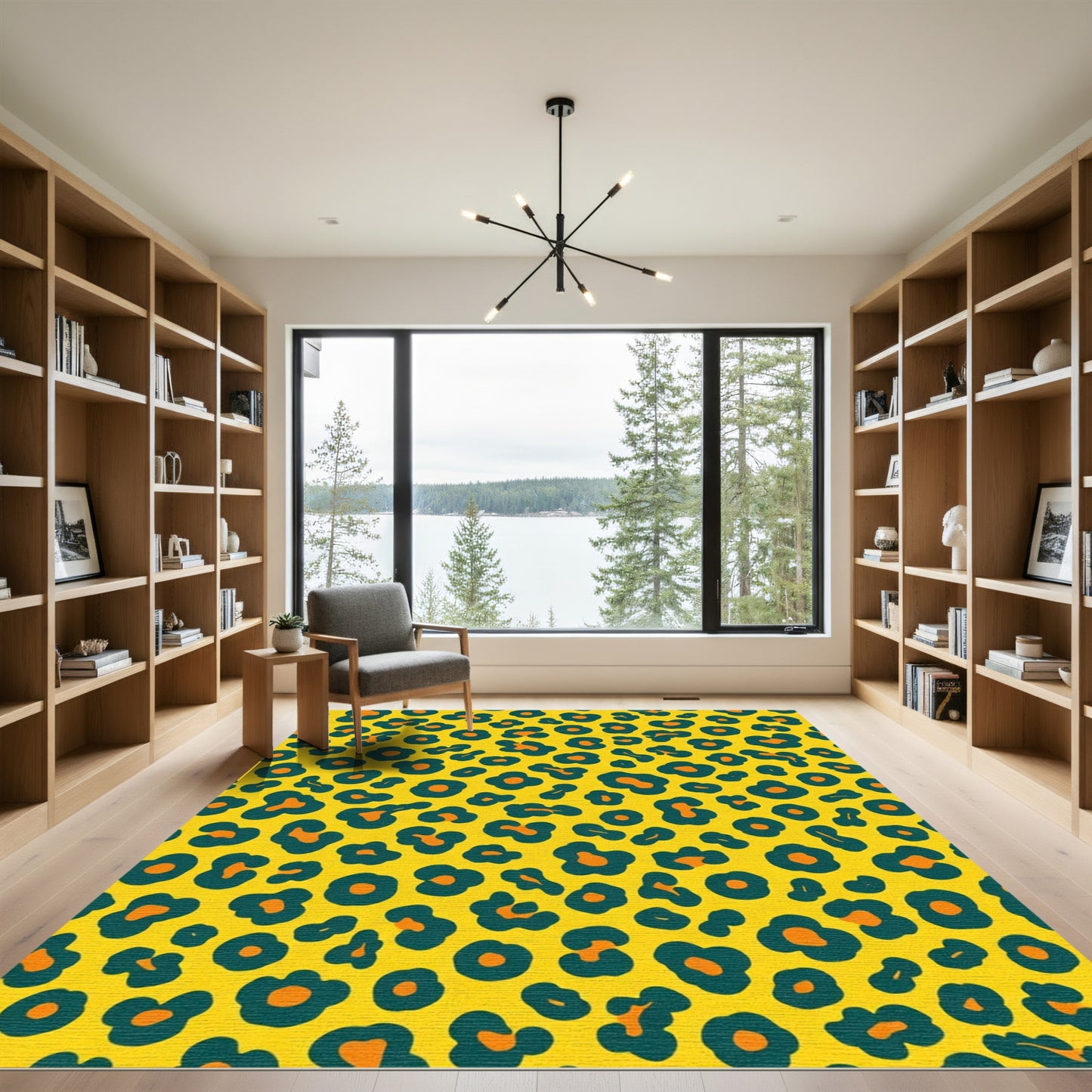 Bold Yellow Leopard Spot Rug