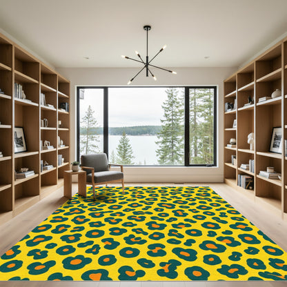 Bold Yellow Leopard Spot Rug