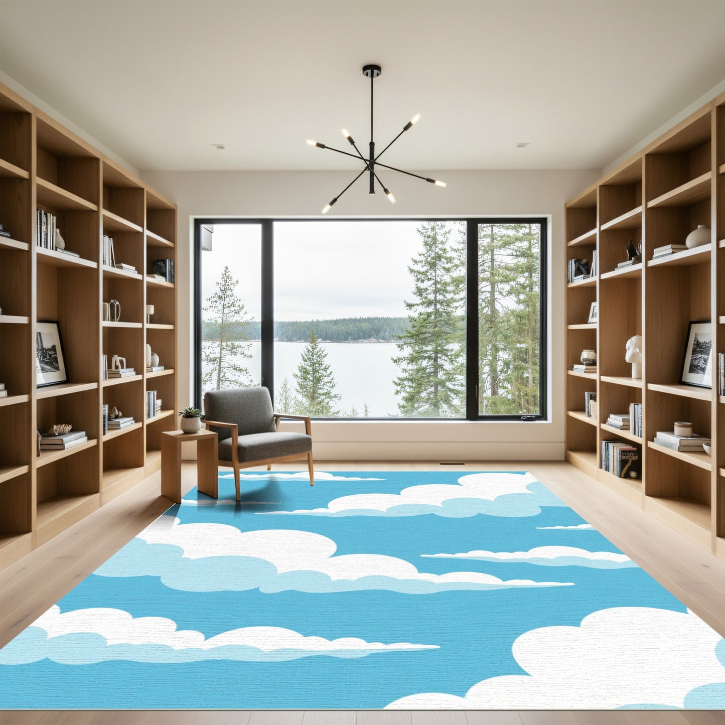 Blue Sky Fluffy Cloudscape Rug