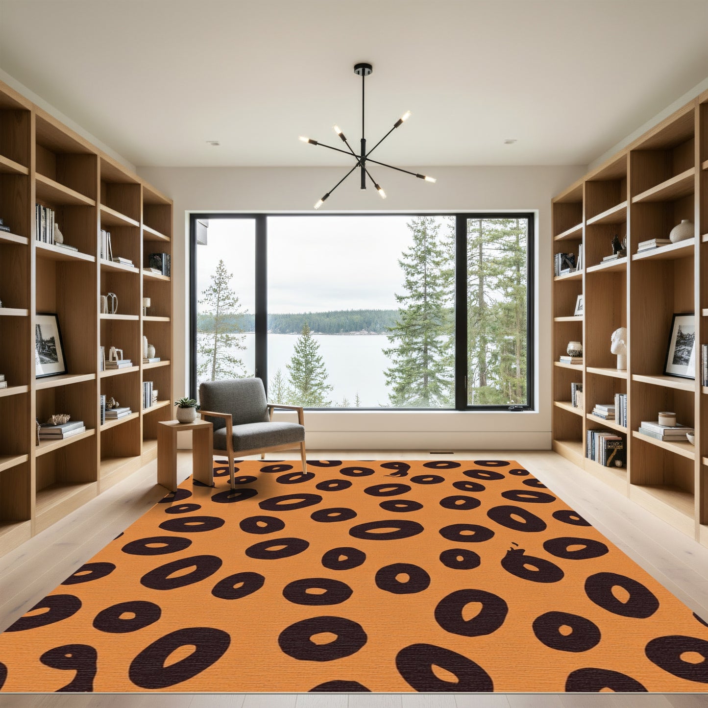 Bold Orange Cheetah Spots Rug