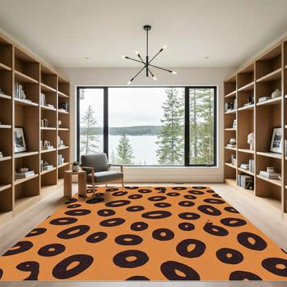 Bold Orange Cheetah Spots Rug