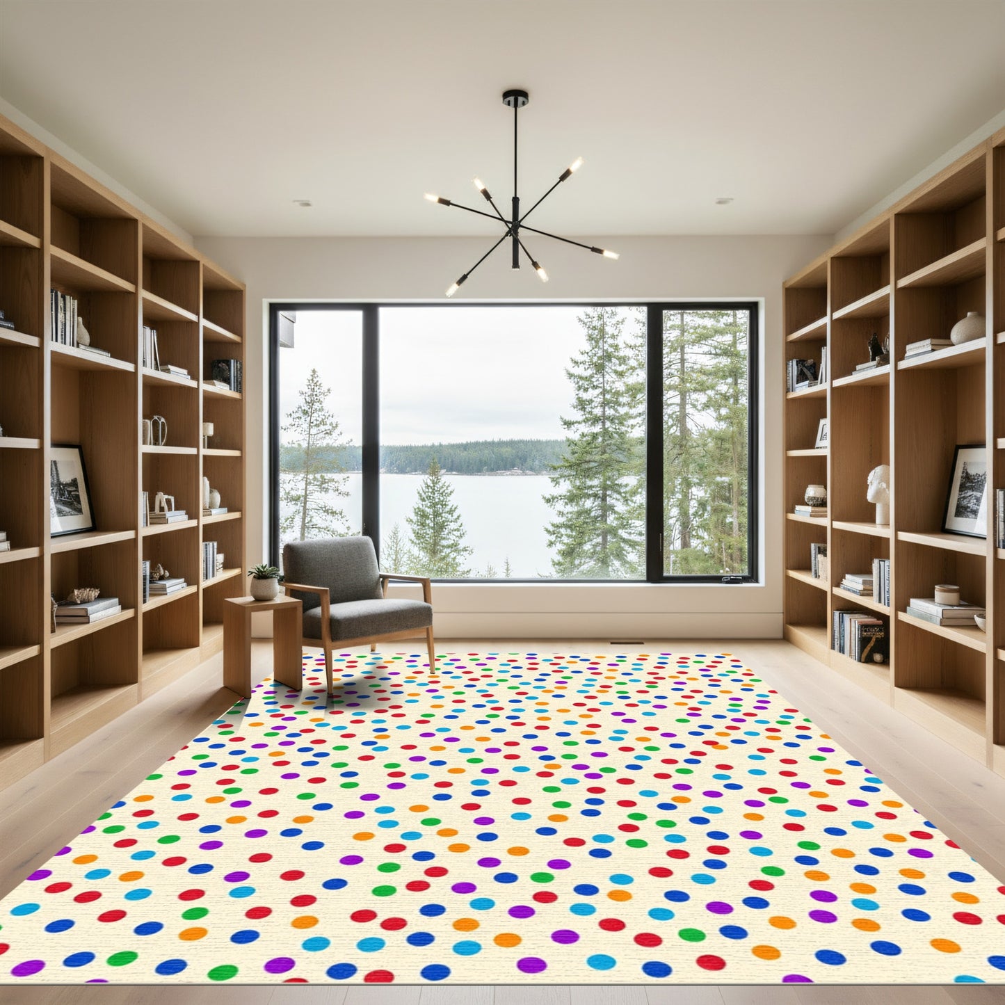 Bright Confetti Polka Dot Scatter Rug