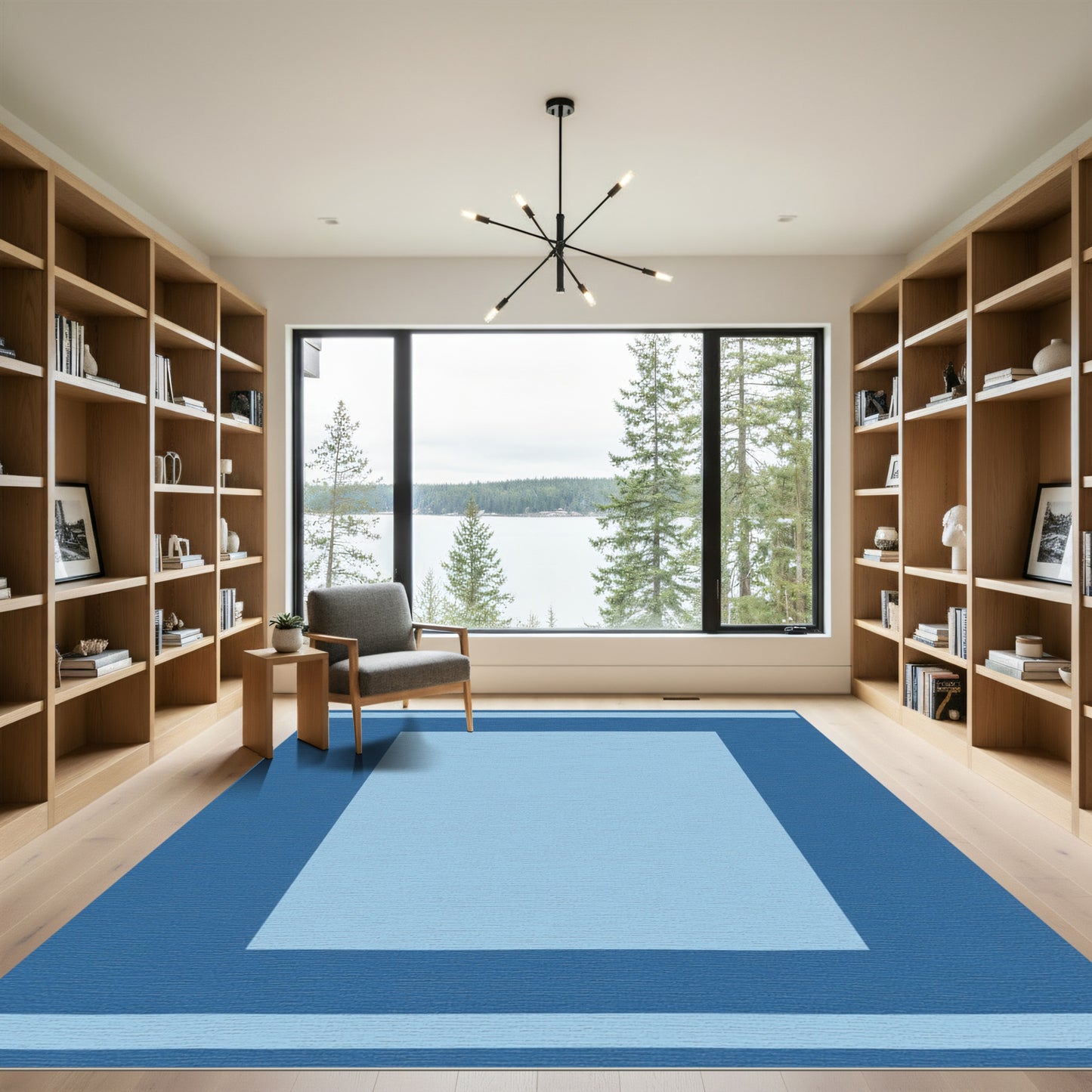 Duo Tone Rectangular Border Rug