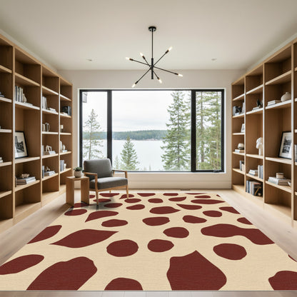 Brown Spots Cream Contemporary Rug