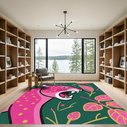 Fierce Pink Leopard Jungle Vibe Rug