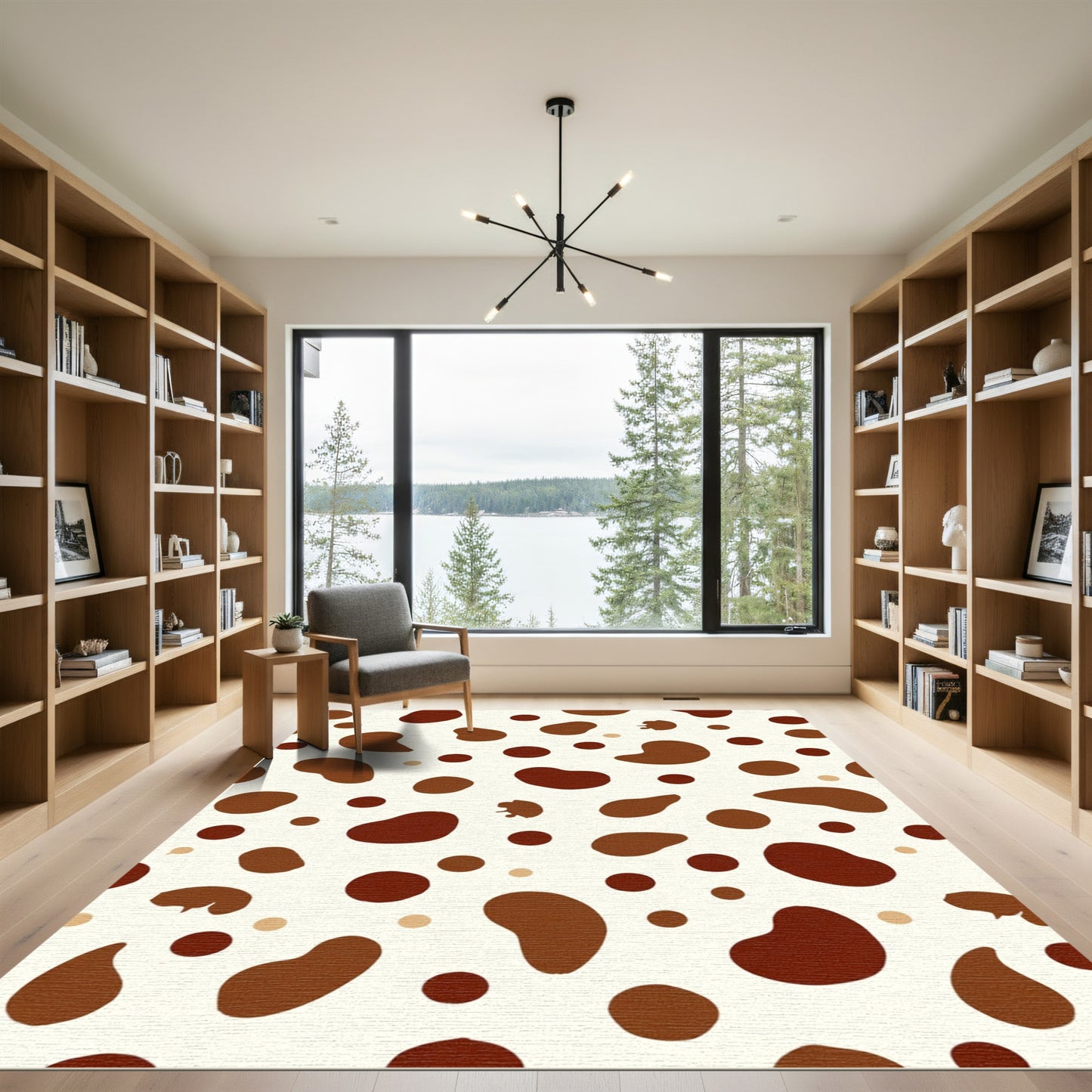 Brown Cream Spotted Blob Rug