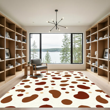 Brown Cream Spotted Blob Rug