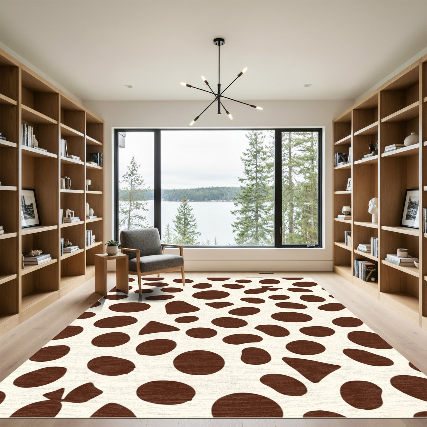 Brown Cream Pebble Scatter Rug