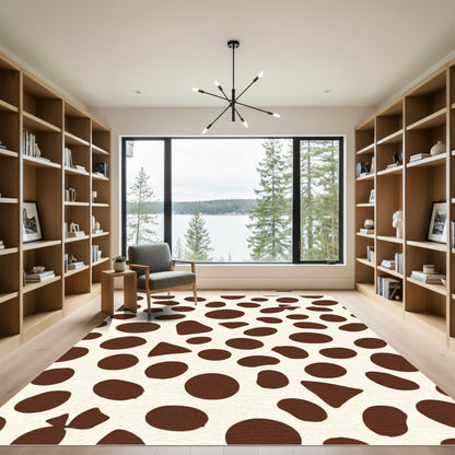 Brown Cream Pebble Scatter Rug
