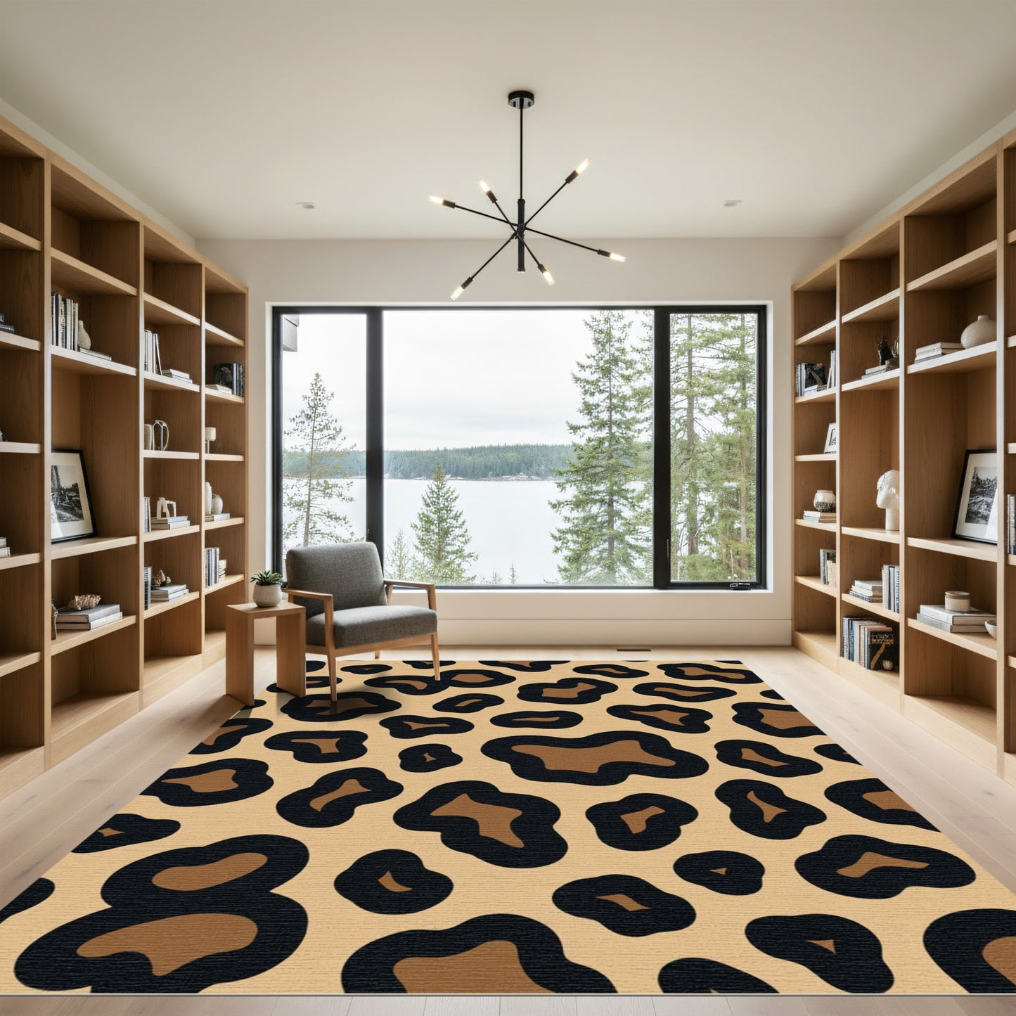 Brown and Black Leopard Spots Rug