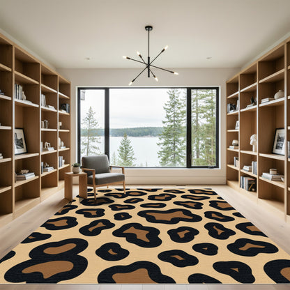 Brown and Black Leopard Spots Rug