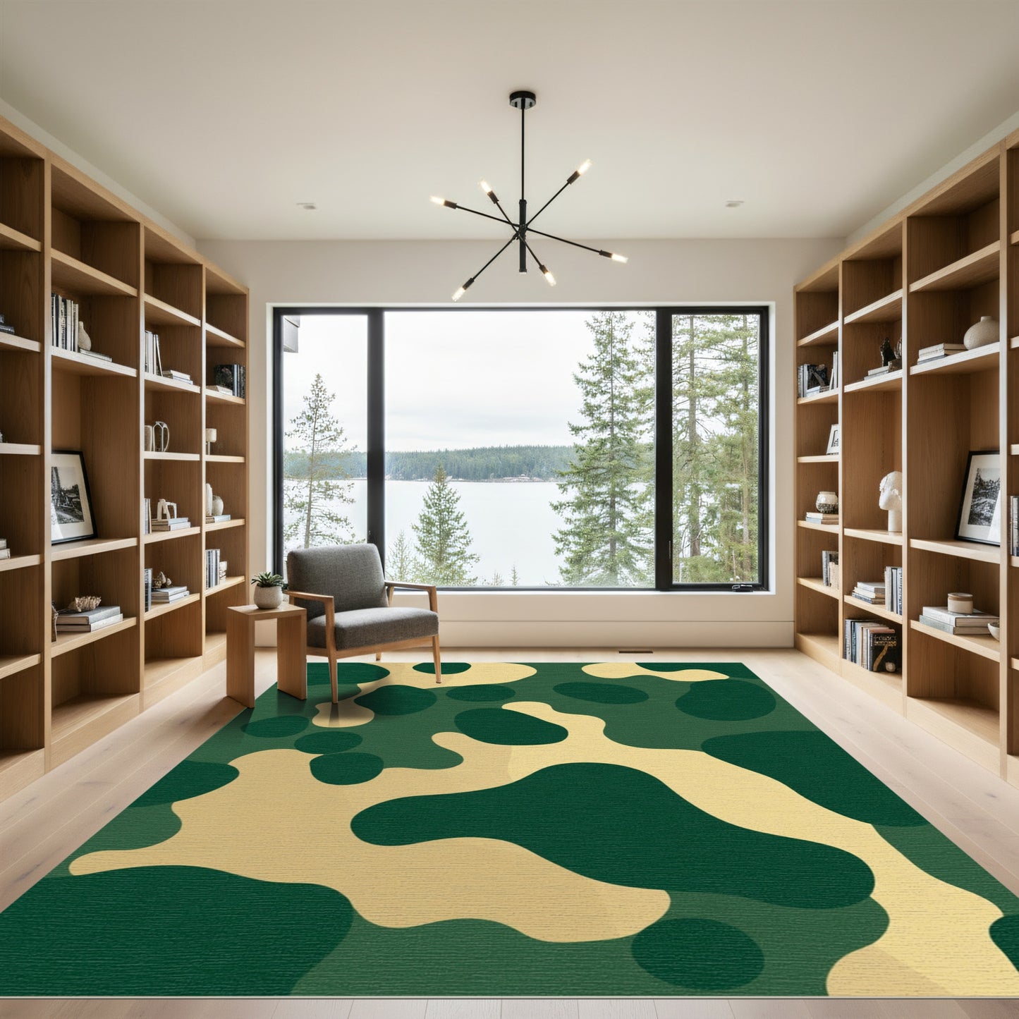 Organic Camouflage Tan and Green Rug