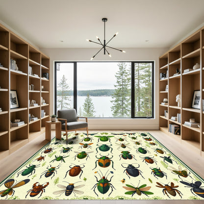 Assorted Colorful Insect Illustration Rug