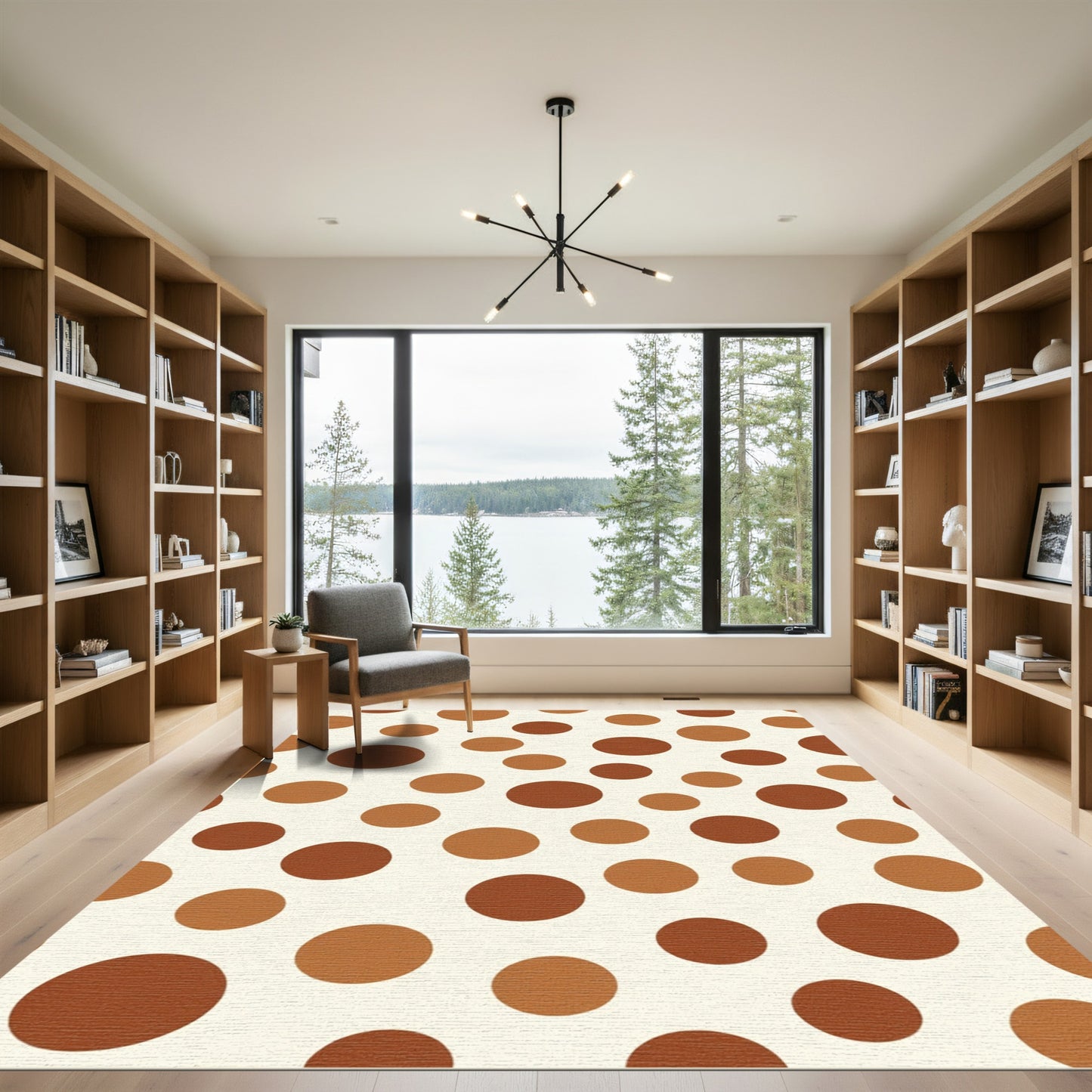 Earthy Tones Polka Dot Scatter Rug