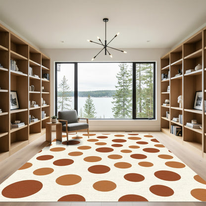 Earthy Tones Polka Dot Scatter Rug
