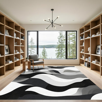 Abstract Monochrome Gradient Waves Rug