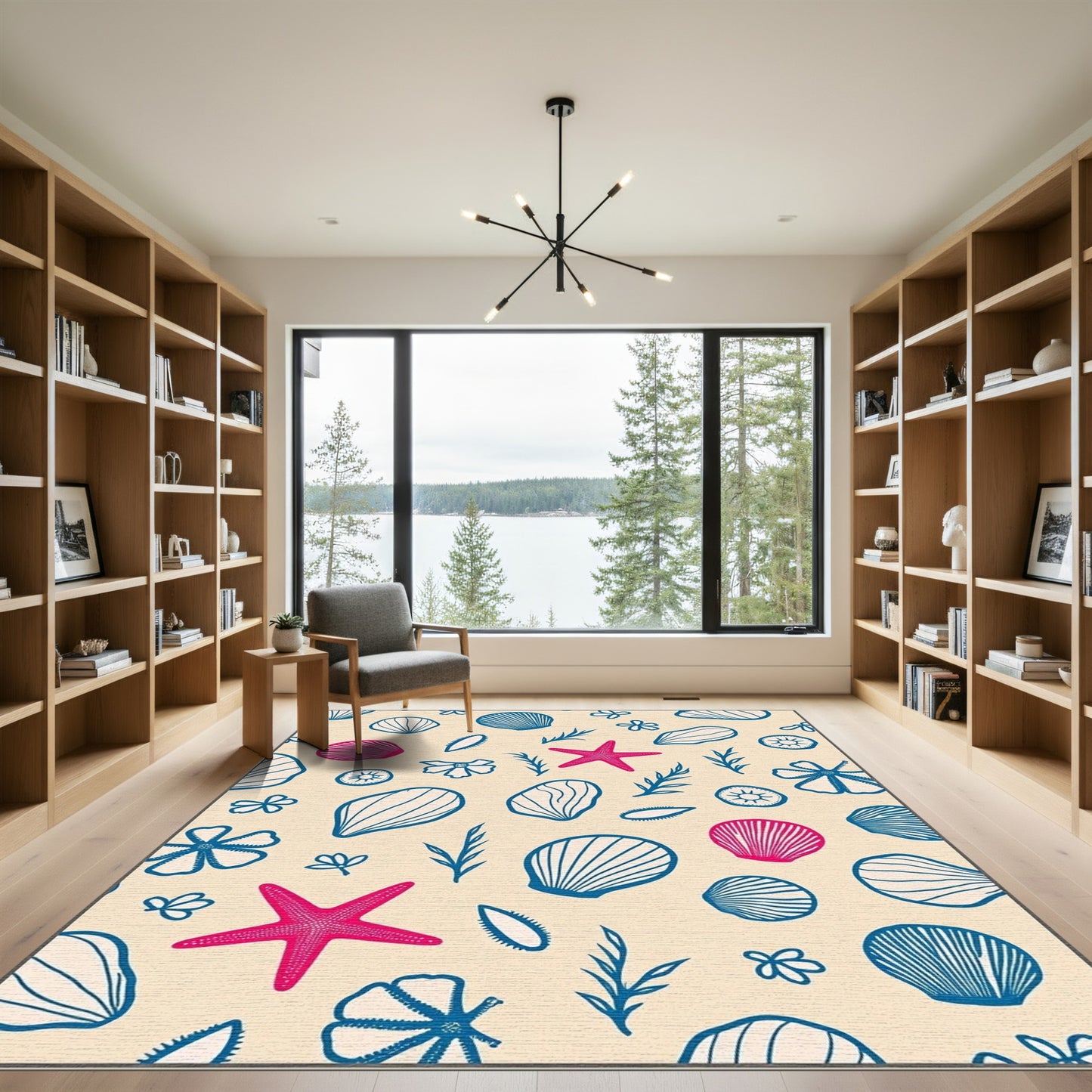 Oceanic Seashell Starfish Marine Medley Rug
