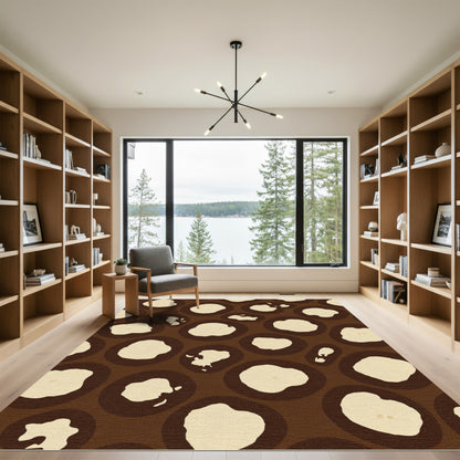 Brown Cream Organic Spot Rug