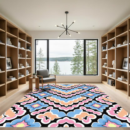 Pastel Floral Medallion Repeat Rug