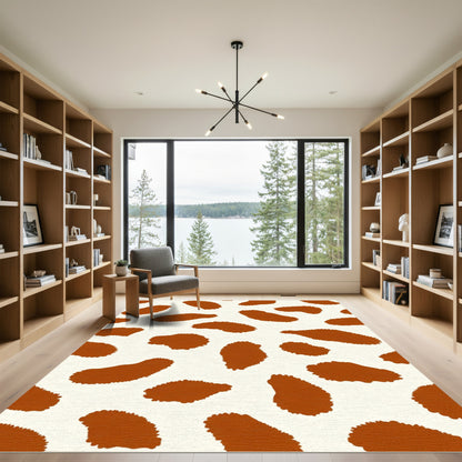 Brown Cow Spots Abstract Spots Rug